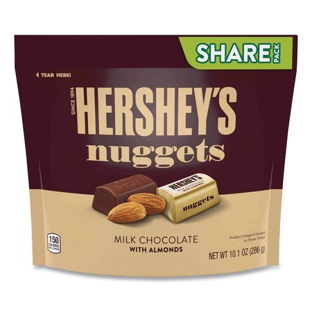 HERSHEYS Nuggets Share Pack, Milk Chocolate with Almonds, 10.1 oz Bag, PK3 1871